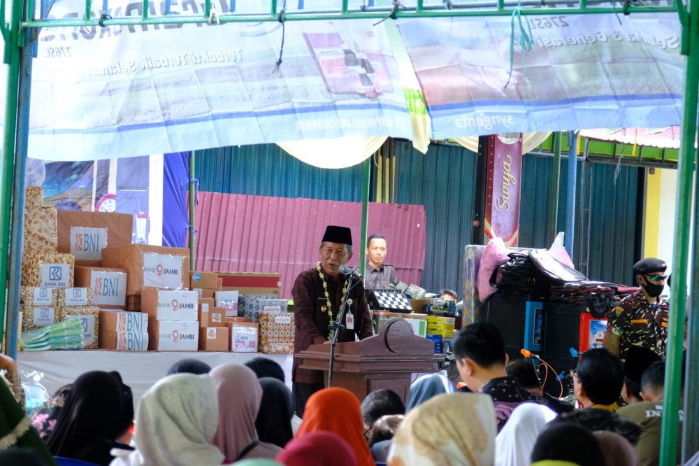 Gebyar Undian Tabungan Anggota Koperasi dan Anak Sekolah KUD Karya Mukti, yang berlangsung di Desa Harapan Karya Mukti Kecamatan Pelepat Ilir Kabupaten Bungo, Kamis (26/01/2023).