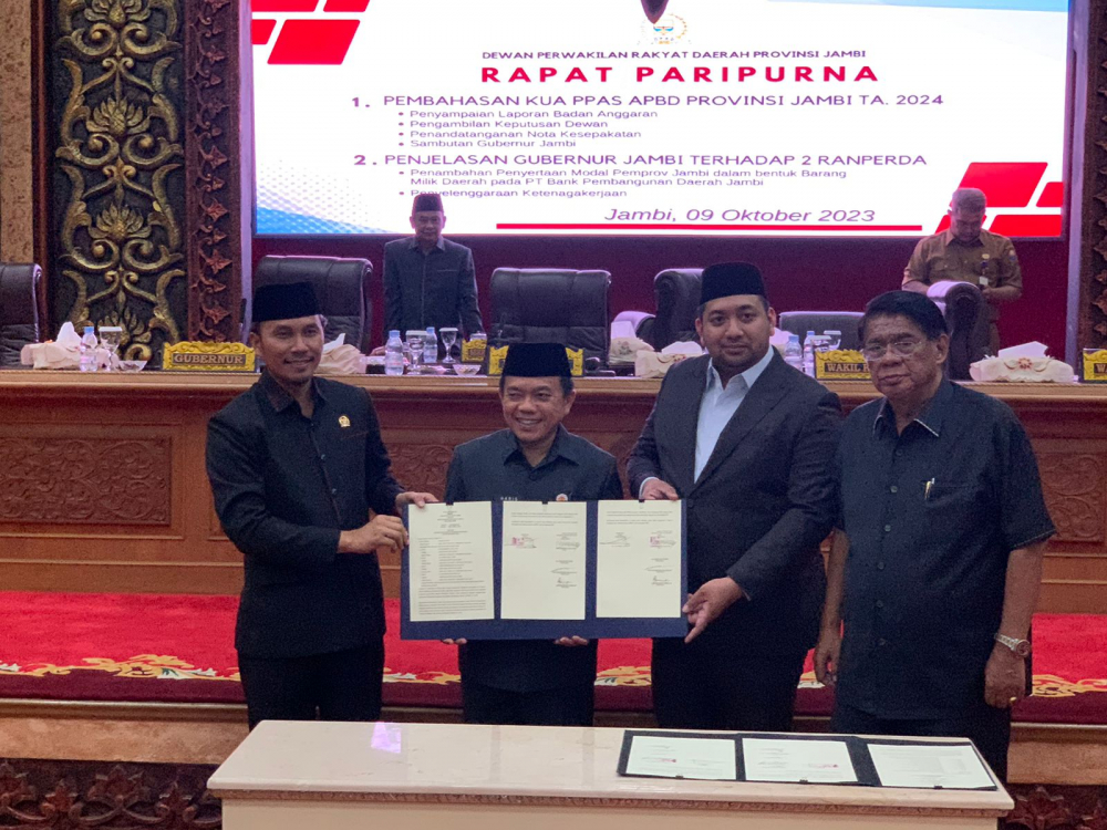 DPRD Provinsi Jambi bersama Pemprov setujui KUA PPAS APBD Tahun Anggaran 2024