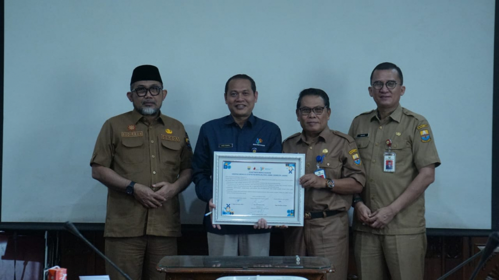 Diskominfo dan Bappeda Tanda Tangani Komitmen Bersama BPS Provinsi Jambi. Foto dok Kominfo Prov Jambi